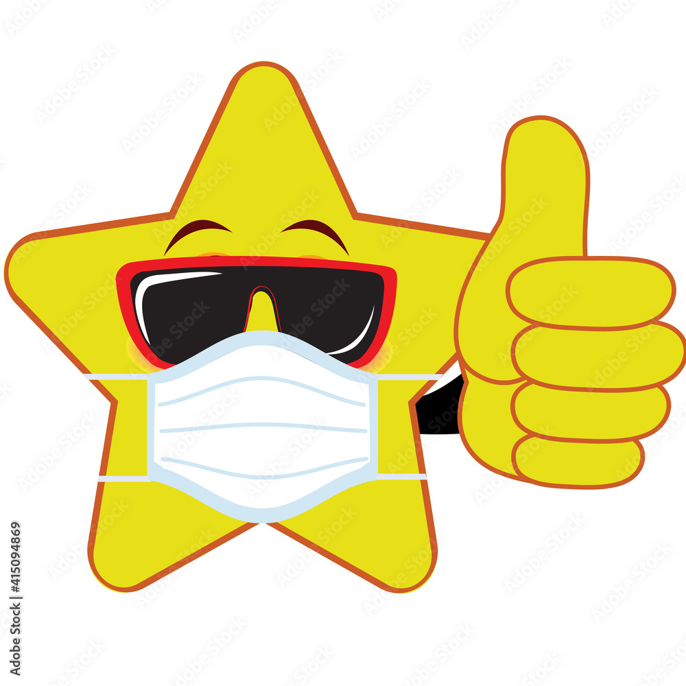 Star emoticon. Emoji stars. Isolated vector illustration on white