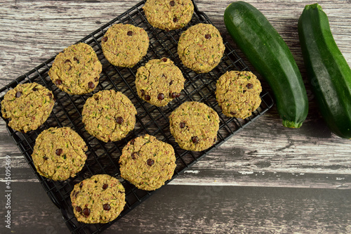 Zucchini chocolate chip oat cookies 