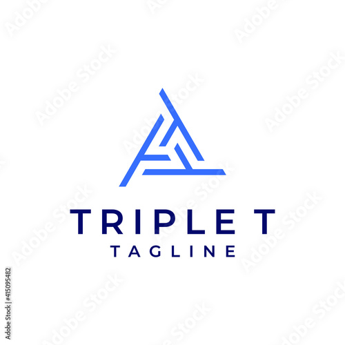 triple T logo vector modern triangle simple combination concepts