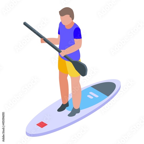 Sup surfing icon. Isometric of sup surfing vector icon for web design isolated on white background