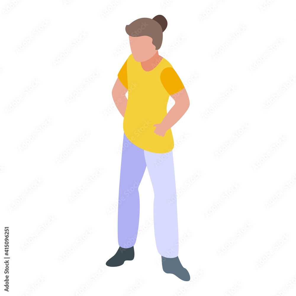 Girl workout icon. Isometric of girl workout vector icon for web design isolated on white background