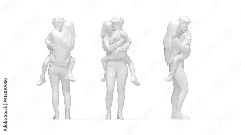 3D rendering of a woman and a child holding the child a boy. 3D rendering of a woman and a child holding the child a boy.