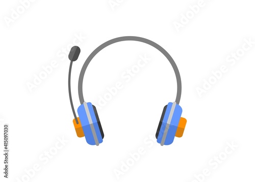 Headphone vector. Simple flat illustration