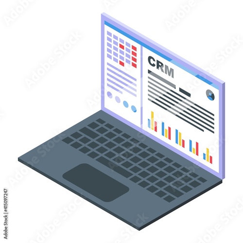 Customer database icon. Isometric of customer database vector icon for web design isolated on white background © ylivdesign
