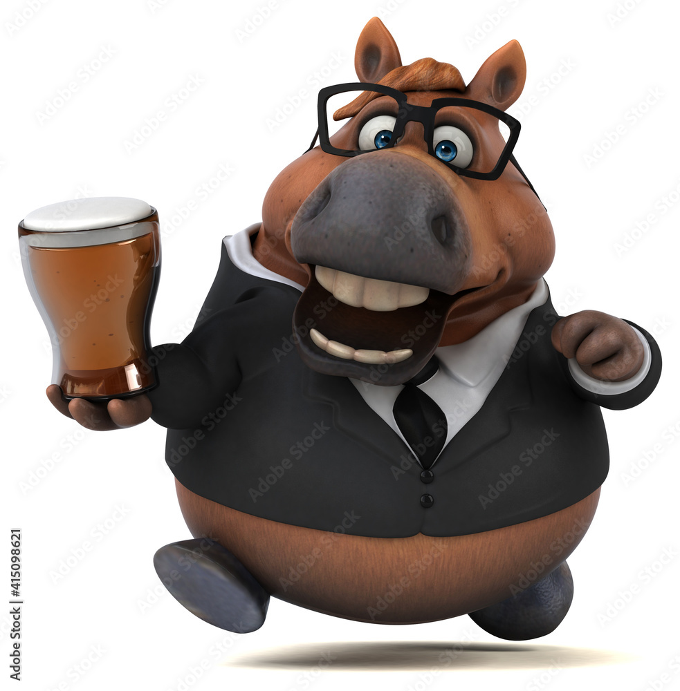 Naklejka premium Fun horse - 3D Illustration