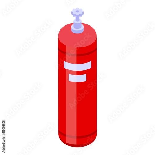 Gas cylinder icon. Isometric of gas cylinder vector icon for web design isolated on white background