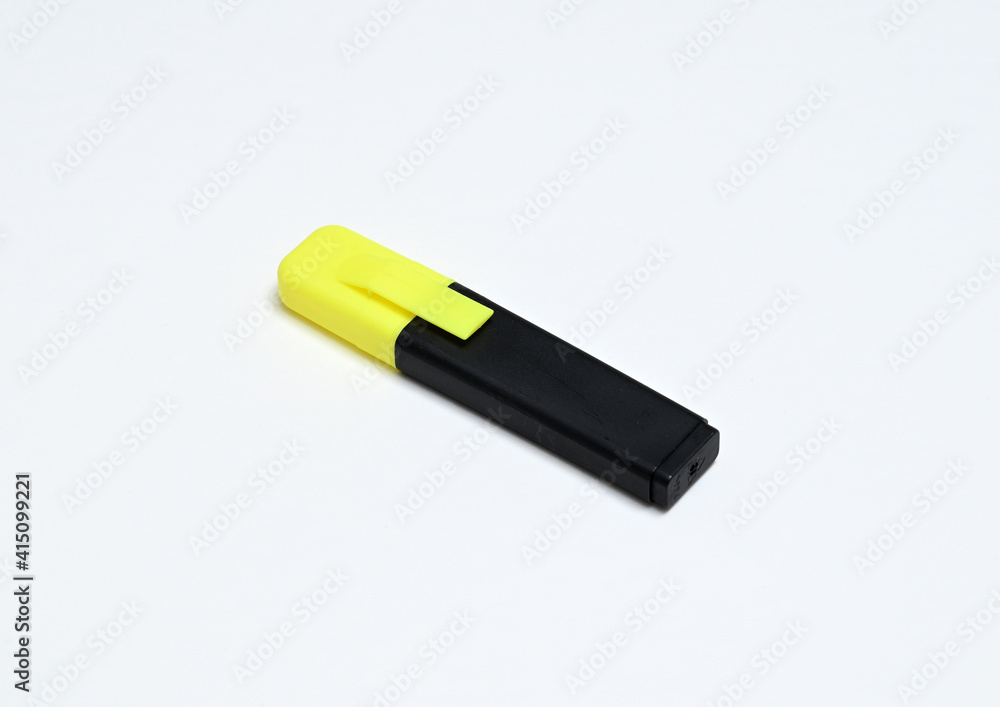 Yellow marker on a white background. Yellow marker on a white background.