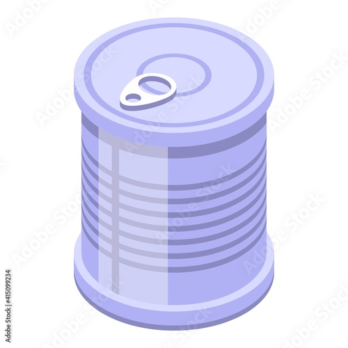 Tin can icon. Isometric of tin can vector icon for web design isolated on white background