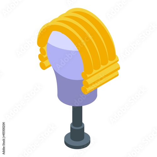 Medieval wig icon. Isometric of medieval wig vector icon for web design isolated on white background