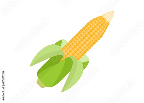 Peeled corn. Simple flat illustration