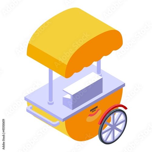 Cart hot dogs icon. Isometric of cart hot dogs vector icon for web design isolated on white background