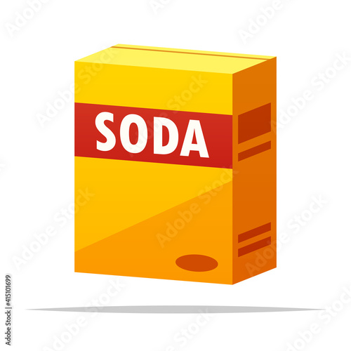 Box of baking soda vector isolated illustration