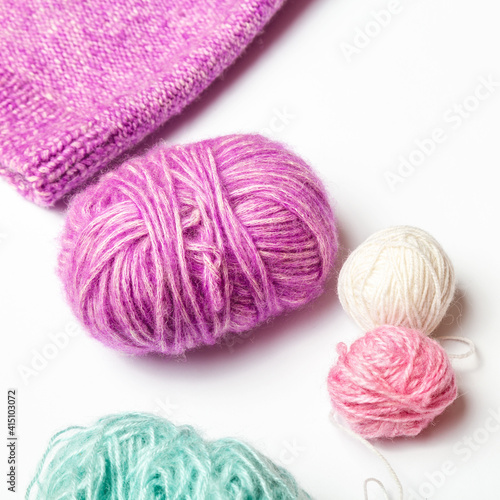 Color yarn balls. knitting