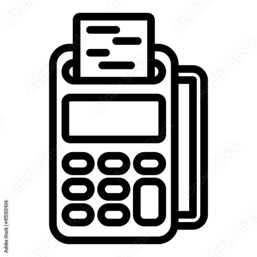 Cash register receipt icon. Outline cash register receipt vector icon for web design isolated on white background