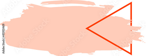 Vector decorative element with a smear of paint and a thin frame in orange.