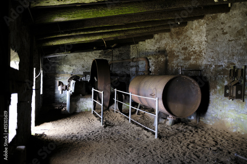 Old rusty machinery of Dinorwig slate quarry in Snowdonia, North Wales photo