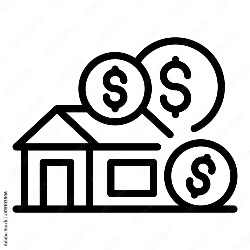 House for sale icon. Outline house for sale vector icon for web design isolated on white background House for sale icon. Outline house for sale vector icon for web design isolated on white background