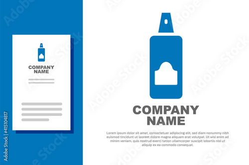 Blue Spray can for hairspray, deodorant, antiperspirant icon isolated on white background. Logo design template element. Vector.