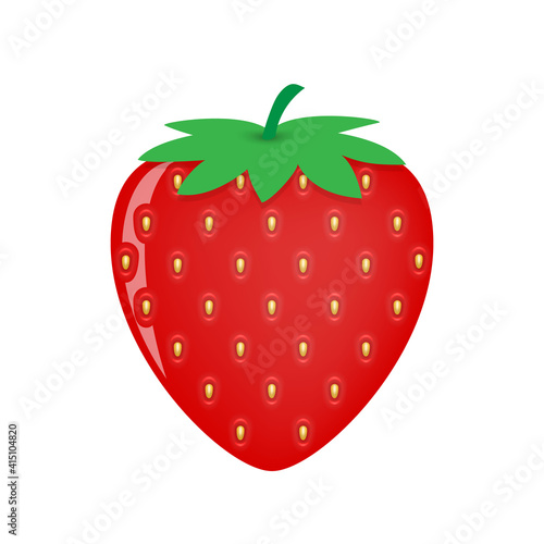 Garden strawberry icon isolated on white.