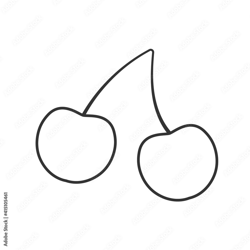 Cherry line icon design isolated. Cherry line icon design isolated.