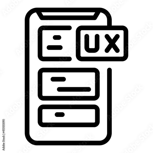 Smartphone ux interaction icon. Outline smartphone ux interaction vector icon for web design isolated on white background