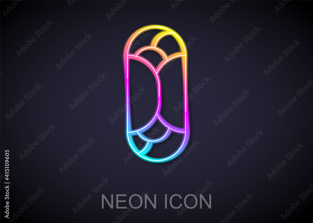 Glowing neon line Burrito icon isolated on black background. Traditional mexican fast food. Vector. Glowing neon line Burrito icon isolated on black background. Traditional mexican fast food. Vector.