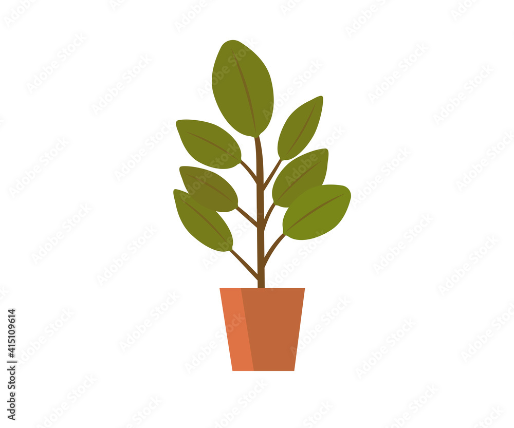 Office tree (flower) in a pot. Interior, home comfort. Vector icon. Office tree (flower) in a pot. Interior, home comfort. Vector icon.