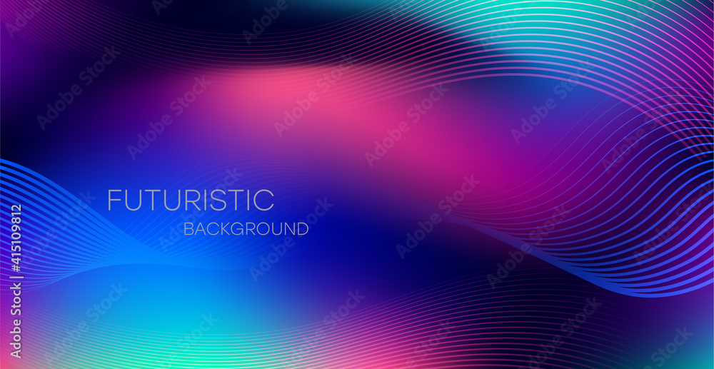 Fototapeta premium Gradient abstract background with dynamic wave effect. Vector illustration for wallpaper, banner, background, landing page.