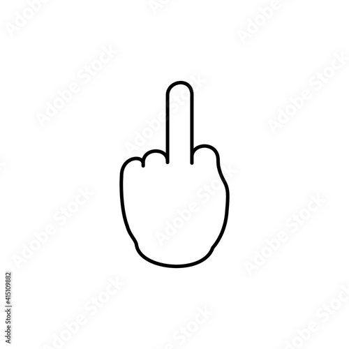 Man hand finger line icon. sign on white background