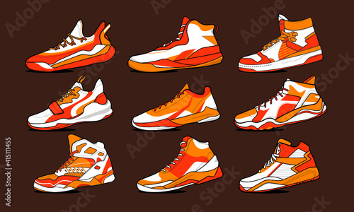 Sports basketball shoes design vector template