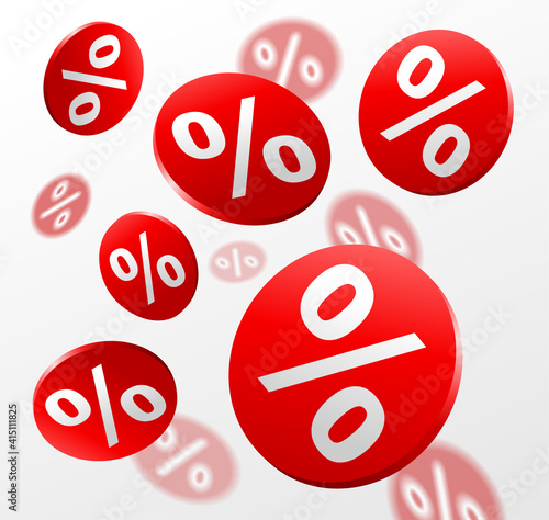 ed circles with percent sign on white background