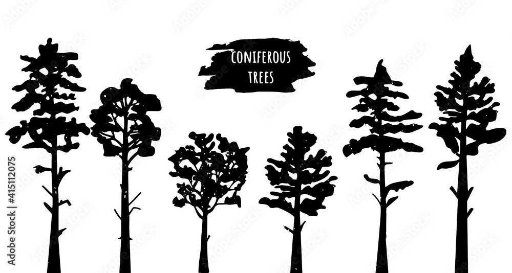 Fototapeta premium stylized conifers. vector. eps format