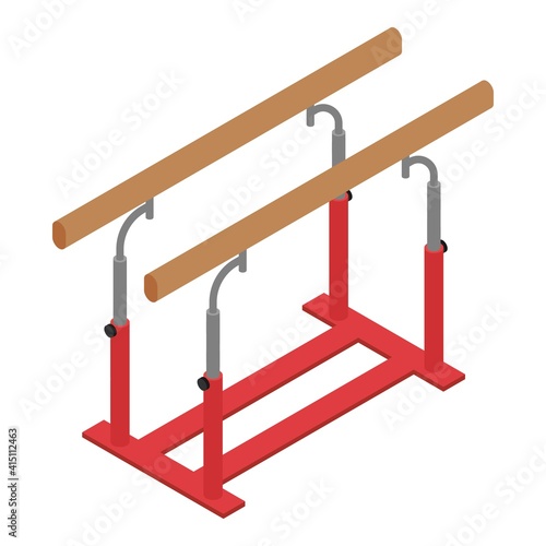 Gymnastics parallel bars icon. Isometric of gymnastics parallel bars vector icon for web design isolated on white background
