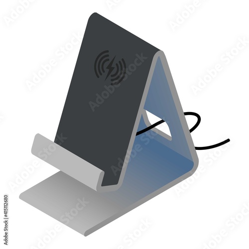 Wireless charger stand icon. Isometric of wireless charger stand vector icon for web design isolated on white background
