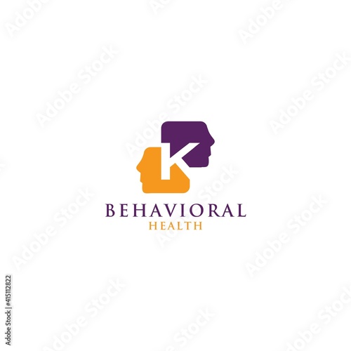 K Behavioral Health Logo Design Vector