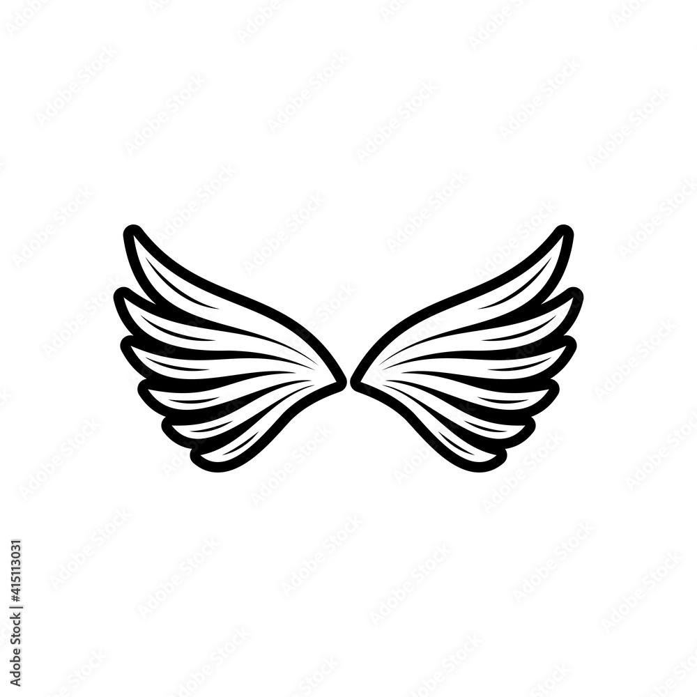 Obraz premium Wings icon design template vector isolated illustration