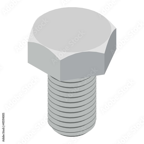Steel bolt icon. Isometric of steel bolt vector icon for web design isolated on white background