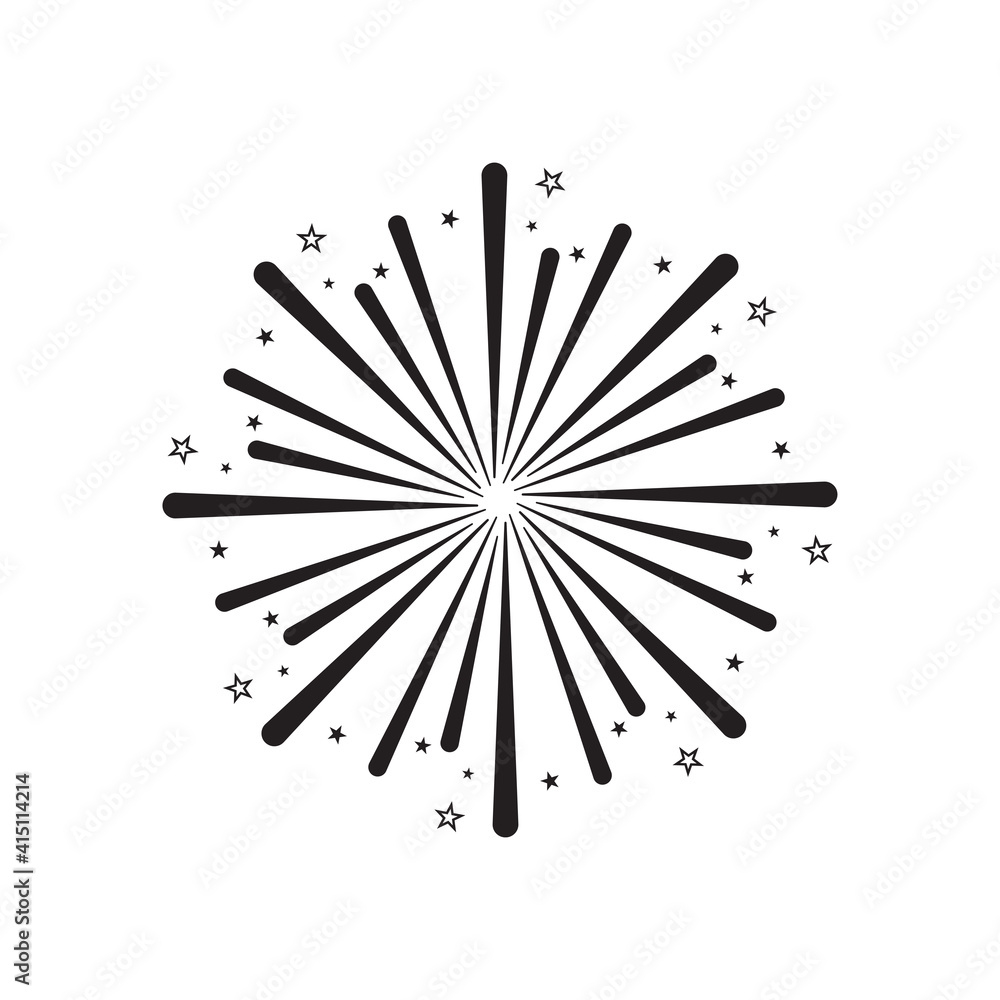 Obraz premium Fireworks icon design template vector isolated illustration