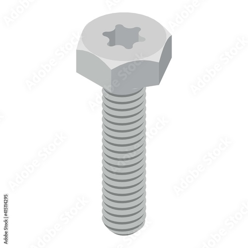 Torx bolt screw icon. Isometric of torx bolt screw vector icon for web design isolated on white background