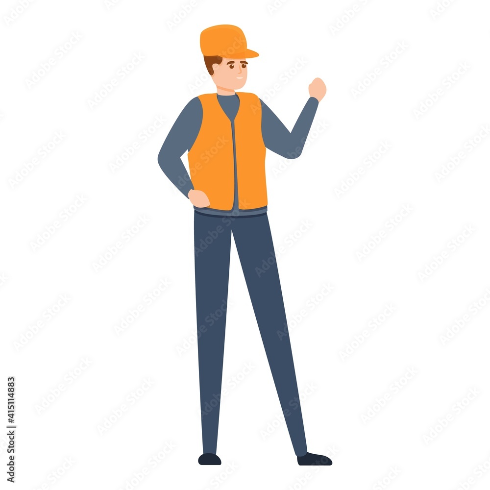 Attendant in subway icon. Cartoon of attendant in subway vector icon for web design isolated on white background Attendant in subway icon. Cartoon of attendant in subway vector icon for web design isolated on white background