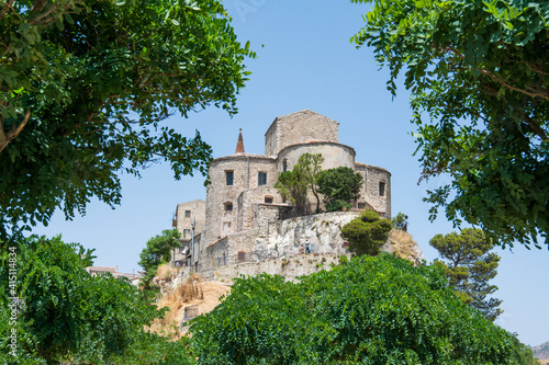 View of the church of S. Maria di Loreto in Petralia Soprana, Palermo, Sicily, Italy. Petralia Soprana in the Madonie Mountains, elected best village in Italy 2018 photo