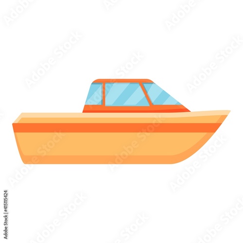 Rescue boat icon. Cartoon of rescue boat vector icon for web design isolated on white background