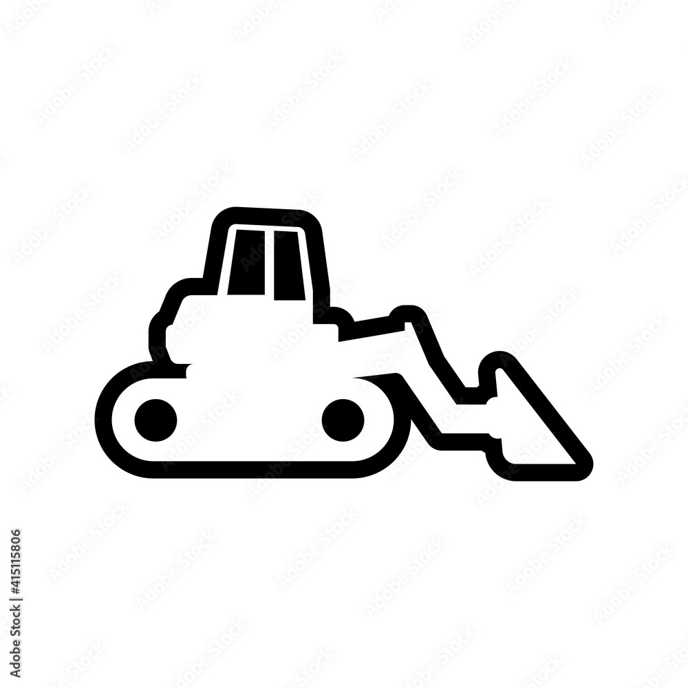 Obraz premium Bulldozer icon design template vector isolated illustration