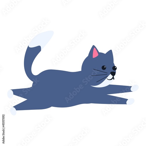 Playful cat pose icon. Cartoon of playful cat pose vector icon for web design isolated on white background