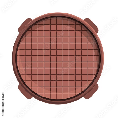 Sewer manhole icon. Cartoon of sewer manhole vector icon for web design isolated on white background