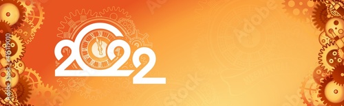 year digits 2022 mechanical logo vector
