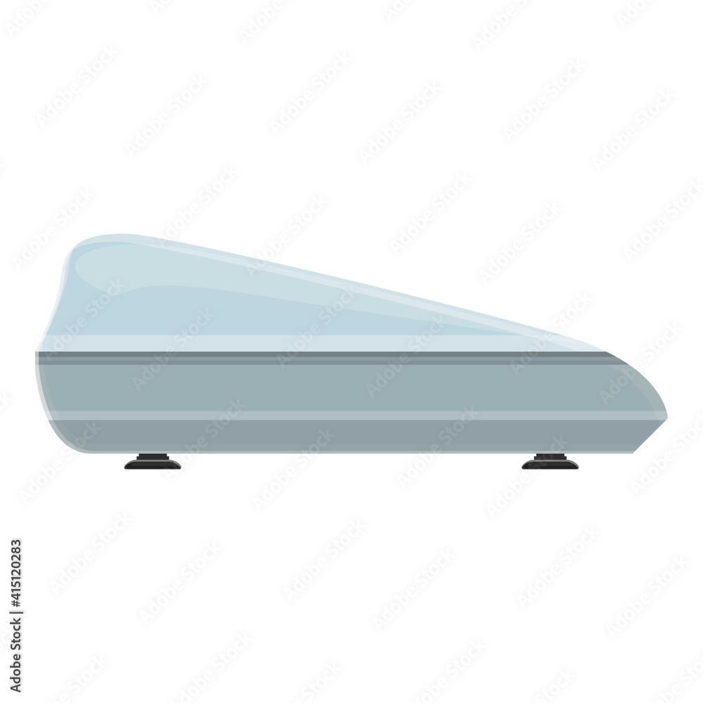 Rack car roof box icon. Cartoon of rack car roof box vector icon for web design isolated on white background Rack car roof box icon. Cartoon of rack car roof box vector icon for web design isolated on white background