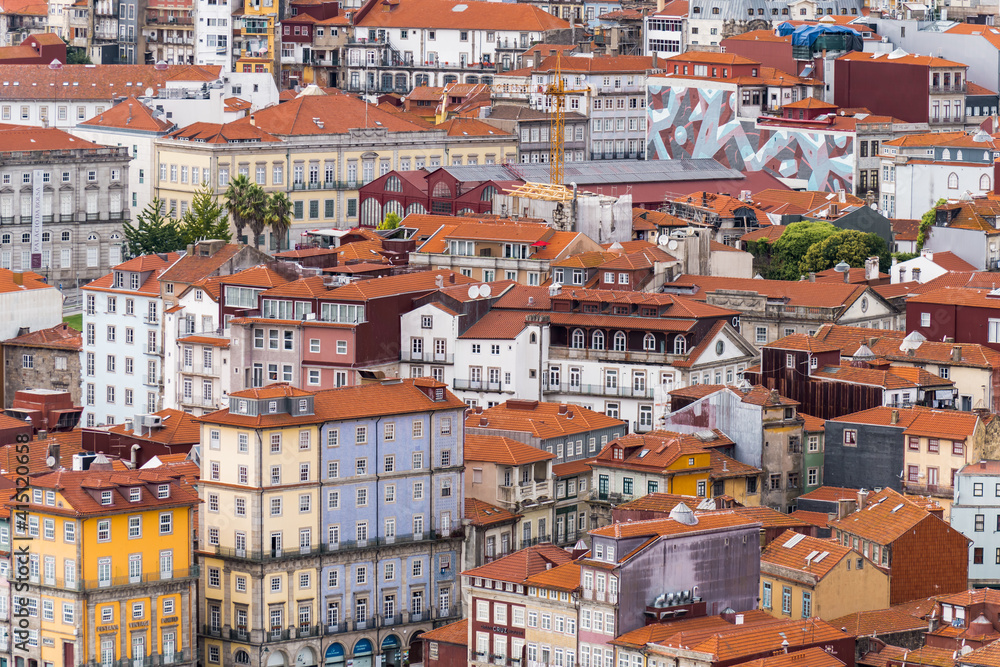 Porto city landscape on a cloudy day