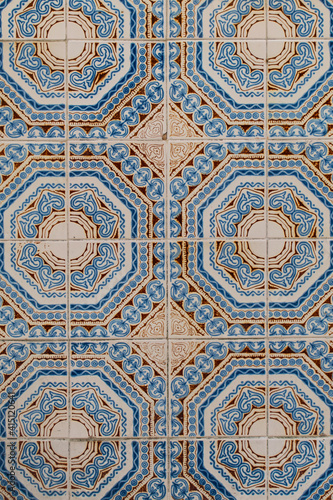 Characteristic colorful tile wall in Portugal