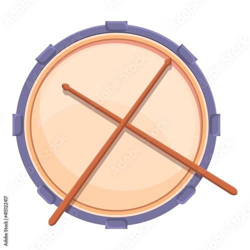 Drum wood sticks icon. Cartoon of drum wood sticks vector icon for web design isolated on white background